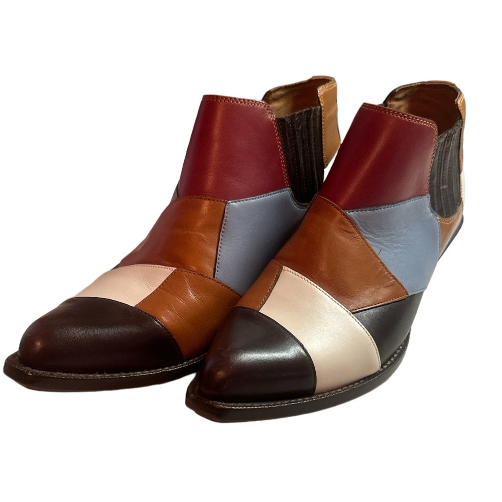 Coach Patchwork Bandit Bootie Boot Shoe Leather 6.5M Side Gore Retro 80’s